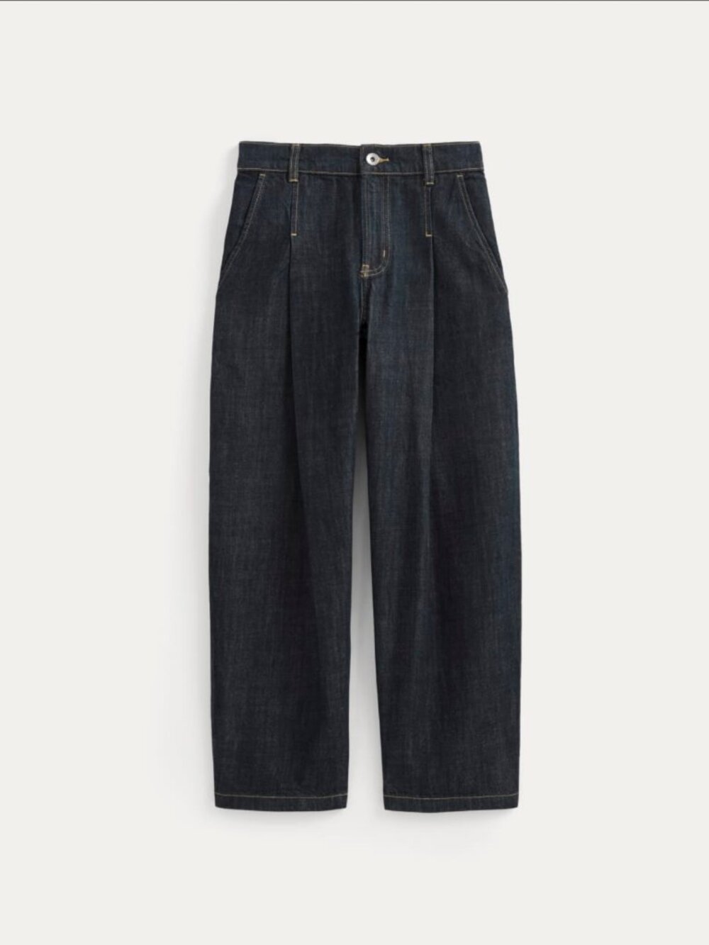 Everlane High Rise Pleated Jean Dark Indigo - Picture 5 of 9